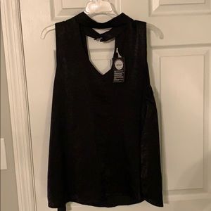 Choker Cut-Out Black Tank Top